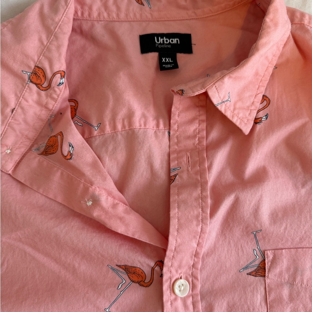 Urban Pipeline Men's Pink Flamingo Shirt